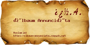 Ölbaum Annunciáta névjegykártya
